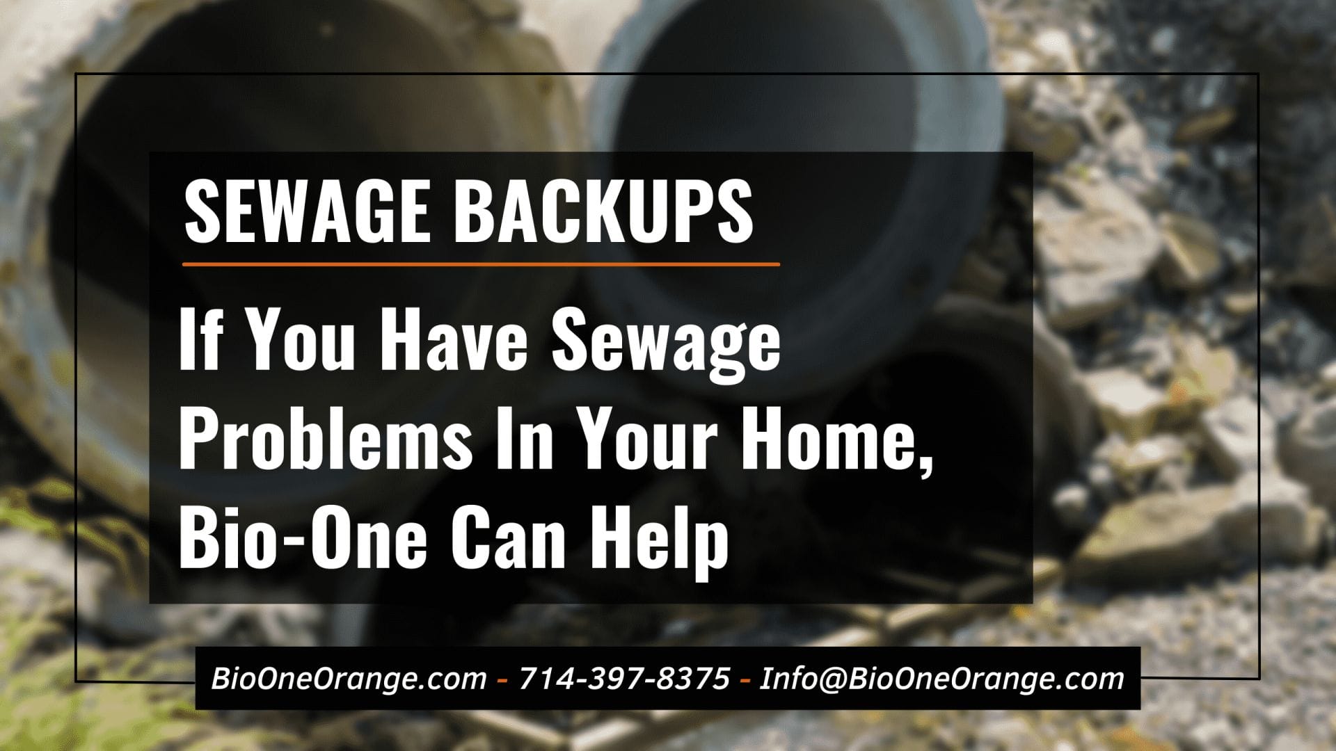 If You Have Sewage Problems In Your Home, Bio-One Can Help. Photo credit: @user3222645 - Freepik / Bio-One of Orange.