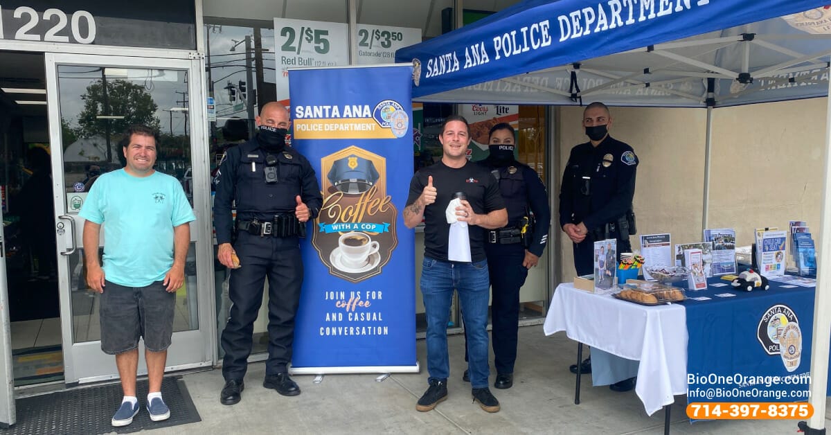 Bio-One of Orange participates in Coffee with a cup - Santa Ana Police Department.