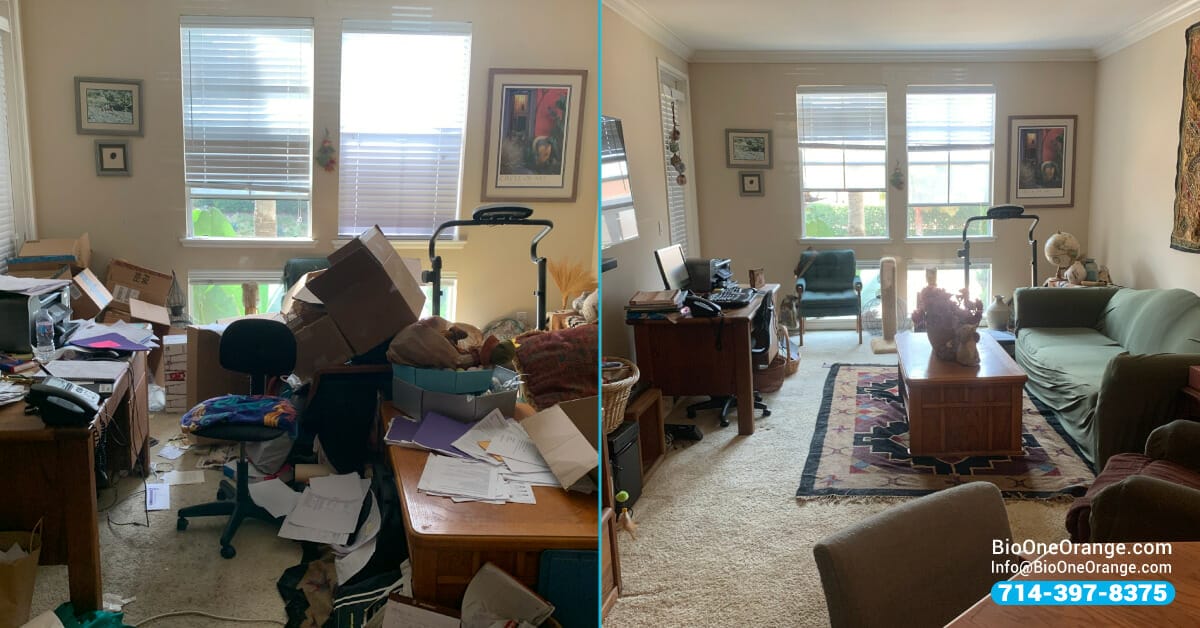 Approaching a hoarding situation - Before and after.